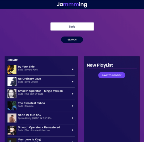 jammming – React App